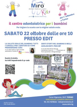 Bambini e odontoiatria: a Torino l’evento per aiutare i genitori a prendersi cura della salute orale dei figli