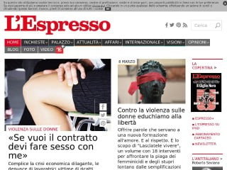 Screenshot sito: L'Espresso Online