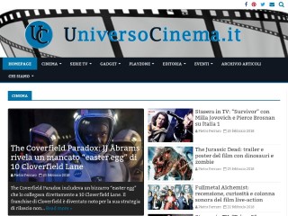 Screenshot sito: UniversoCinema
