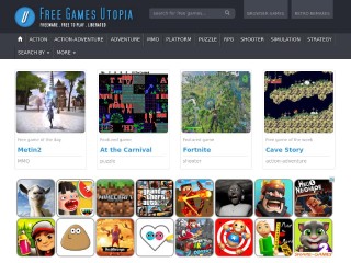 Screenshot sito: Free Games Utopia