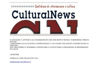 Screenshot sito: Culturalnews.it