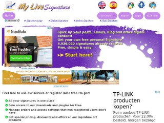 Screenshot sito: My Live Signature