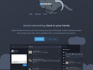 Screenshot sito: Mastodon