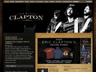 Screenshot sito: Eric Clapton