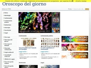 Screenshot sito: Oroscopogiorno.it