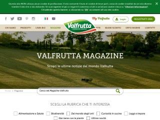 Screenshot sito: Valfrutta Magazine