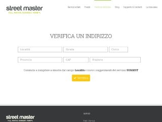 Screenshot sito: Streetmaster Verifica Indirizzo