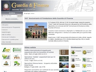 Screenshot sito: Guardia di finanza
