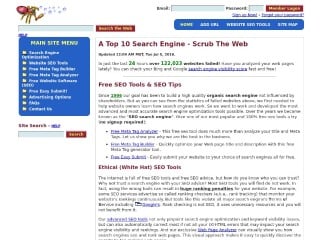 Screenshot sito: Scrub The Web