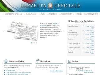 Screenshot sito: Gazzetta Ufficiale