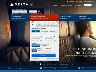 Screenshot sito: Delta Airlines