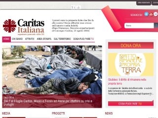 Screenshot sito: Caritas Italiana