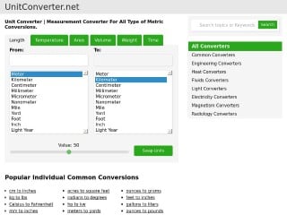Screenshot sito: Unit Converter