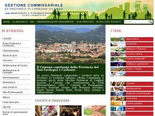 Screenshot sito: Provincia di Carbonia-Iglesias