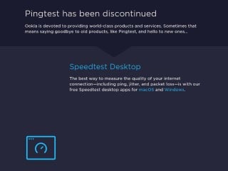 Screenshot sito: Pingtest.net