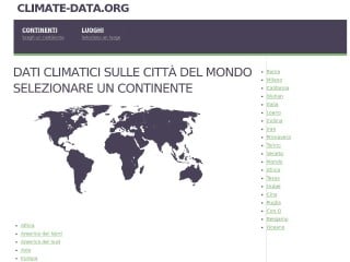 Screenshot sito: Climate Data