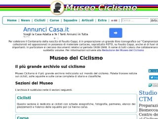 Screenshot sito: Museo del Ciclismo