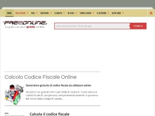 Screenshot sito: Calcolo codice fiscale