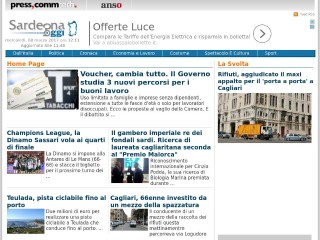 Screenshot sito: Sardegna Oggi