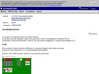 Screenshot sito: Scopa game