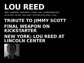 Screenshot sito: Lou Reed