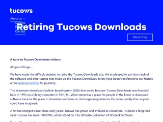 Screenshot sito: Mac Tucows