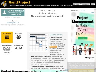 Screenshot sito: Gantt Project