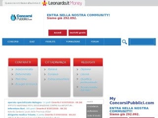 Screenshot sito: Concorsi Pubblici