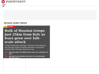 Screenshot sito: Independent