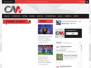 Screenshot sito: Calciomercato News