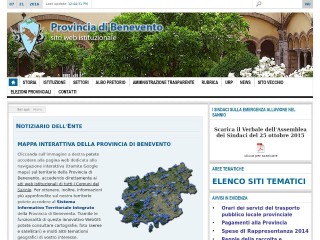 Screenshot sito: Provincia di Benevento