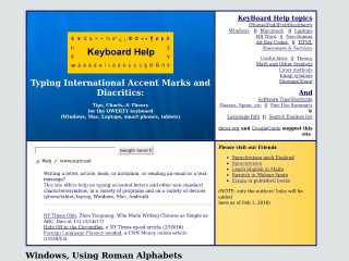 Screenshot sito: Keyboard Help