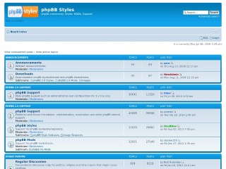 Screenshot sito: PhpBBstyles.com