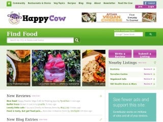 Screenshot sito: Happycow.net