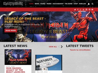 Screenshot sito: Iron Maiden