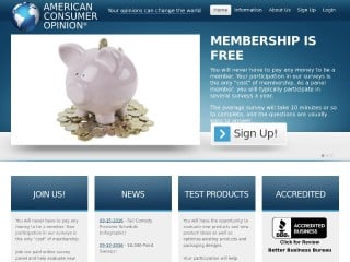 Screenshot sito: American Consumer Opinion