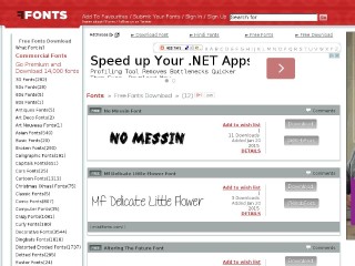 Screenshot sito: FFonts.net