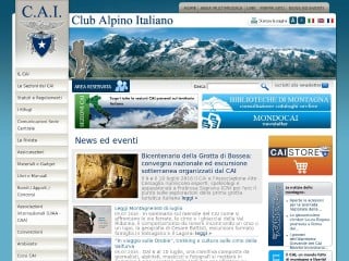 Screenshot sito: Club Alpino Italiano