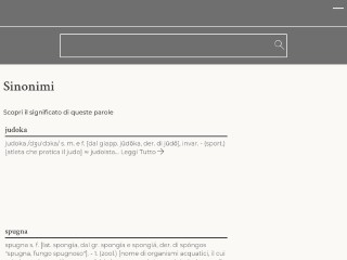Screenshot sito: I Sinonimi Treccani