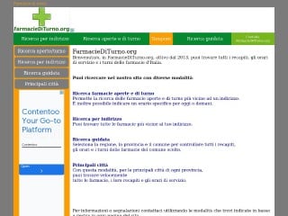 Screenshot sito: Farmacie di Turno