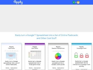 Screenshot sito: Flippity