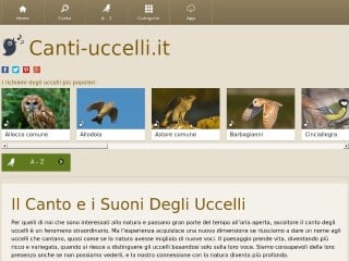 Screenshot sito: Canti Uccelli