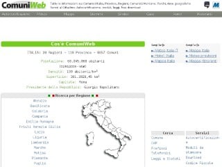 Screenshot sito: Comuniweb.it