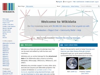 Screenshot sito: Wikidata
