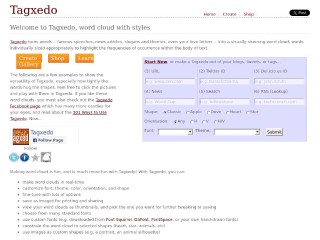 Screenshot sito: Tagxedo
