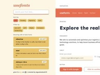 Screenshot sito: UseFonts