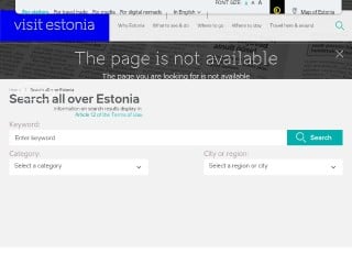 Screenshot sito: Visit Estonia