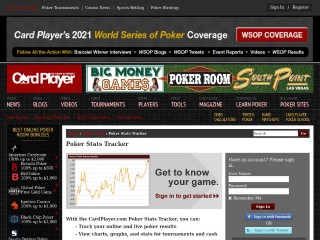 Screenshot sito: Poker Stats Tracker