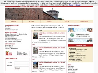 Screenshot sito: Provincia di Novara