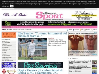 Screenshot sito: Settimana Sport